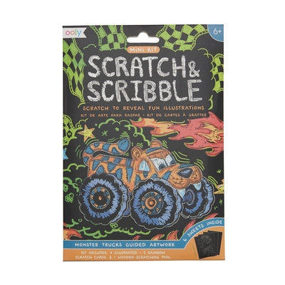 Mini Scratch & Scribble Art Kit: Monster Truck - 7 PC Set by Ooly