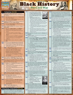 Black History: Pre-Civil War by Barcharts Publishing Inc
