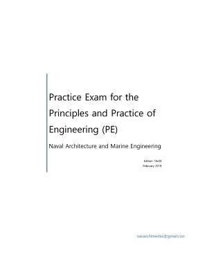 Practice Exam for the Principle and Practice of Engineering (PE) - Naval Architecture by Cotter IV, John R.