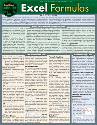 Excel Formulas: Quickstudy Laminated Study Guide (Quickstudy Computer) by Hales, John