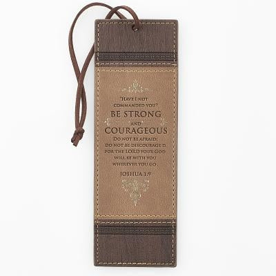 Pagemarker Lux-Leather Be Strong Courageous Joshua 1:9 by