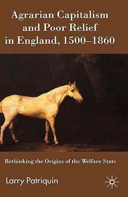 Agrarian Capitalism and Poor Relief in England, 1500-1860: Rethinking the Origins of the Welfare State by Patriquin, Larry