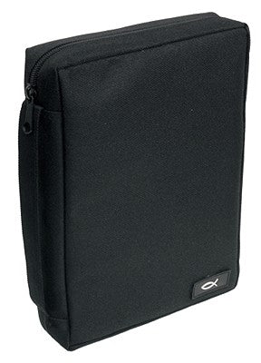 Fish Fabric Large Black Bible Cover by Christian Art Gifts