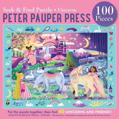 Unicorns Seek & Find 100-Piece Jigsaw Puzzle by Meslier Menuau, Mona