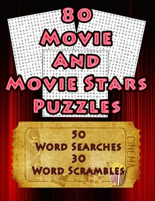 80 Movie And Movie Stars Puzzles: 50 Movie Themed Word Search And 30 Word Scramble Puzzles For Movie Enthusiasts by Puzzles, On Target