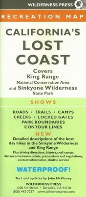 Map Californias Lost Coast Rec by Wilderness Press