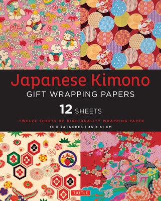 Japanese Kimono Gift Wrapping Papers - 12 Sheets: High-Quality 18 X 24 Inch (45 X 61 CM) Wrapping Paper by Tuttle Publishing