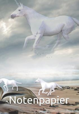 Notenpapier: Für Einhorn-Fans - Schönes Einhorn-Design - Notenpapier Mit Bassschlüssel - Noten Lernen - Noten Aufschreiben by Aidaria