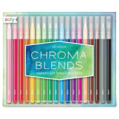 Chroma Blends Watercolor Brush Markers - Set of 18 by Ooly