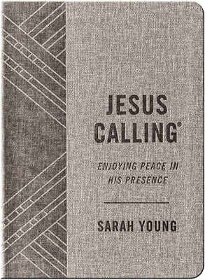 Jesus Calling, Textured Gray Leathersoft, with Full Scriptures: Enjoying Peace in His Presence by Young, Sarah