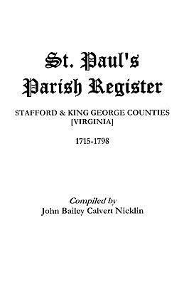 St. Paul's Parish Register by Nicklin, John B. C.