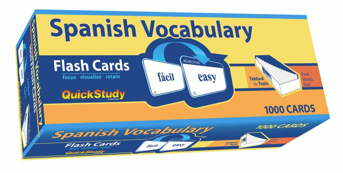 Spanish Vocabulary 1000 Flash Cards: A Quickstudy Reference Tool (2ND ed.)