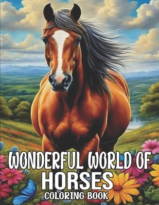 wonderful world of horses coloring book: Big Book of Horses to Color, Horse Relaxation ( large print Horse Coloring Books for Adults) by Cafe, Jack D. Broussard Book