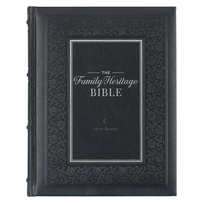 NLT Family Heritage Bible, Large Print Family Devotional Bible for Study, New Living Translation Holy Bible Faux Leather Hardcover, Additional Interac by Christian Art Gifts