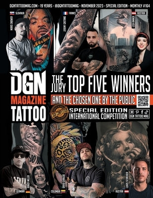 DGN tattoo mag Top Five Winners special edition #164, book of tattoos: more than 200 tattoo for real, professional and amateur tattoo artists. Origina by Harbaruk, Sebastian