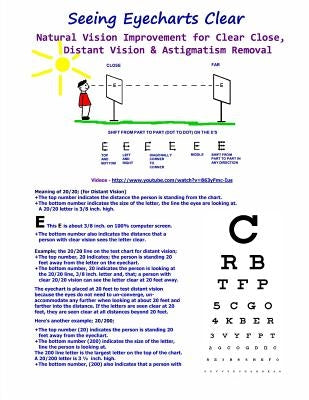 Seeing Eyecharts Clear-Natural Vision Improvement for Clear Close, Distant Vision: & Astigmatism Removal (Black & White Edition) by Bates, William H.