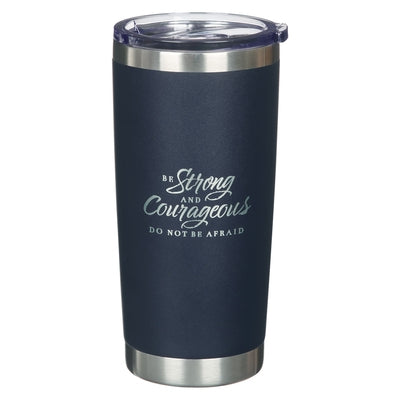 Christian Art Gifts Large Sturdy Stainless Steel Scripture Tumbler Travel Mug for Men & Women: Strong & Courageous, Inspirational Bible Verse, Double- by Christian Art Gifts