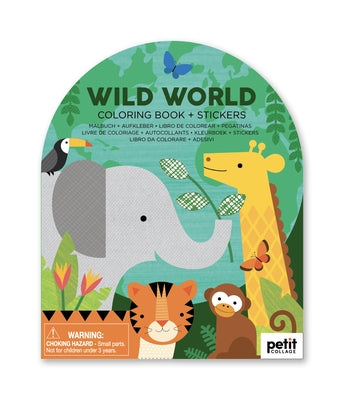 Coloring Book with Stickers Wild World by Petit Collage