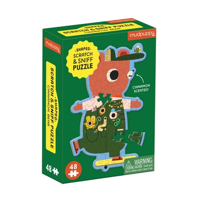 Cinnamon Bear 48 Piece Scratch and Sniff Shaped Mini Puzzle by Galison Mudpuppy