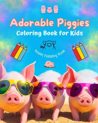 Adorable Piggies - Coloring Book for Kids - Creative Scenes of Funny Little Pigs - Perfect Gift for Children: Cheerful Images of Lovely Piggies for Ch by House, Animart Publishing