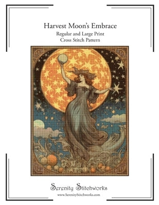 Harvest Moon's Embrace Cross Stitch Pattern: Regular and Large Print Cross Stitch Chart by Wolf, Carmen