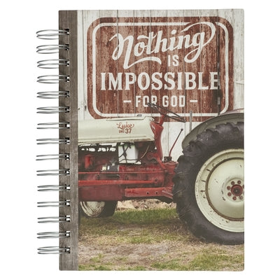 Christian Art Gifts Red Journal W/Scripture Nothing Is Impossible Large Bible Verse Notebook, 192 Ruled Pages, Luke 1:37 Bible Verse by Christian Art Gifts