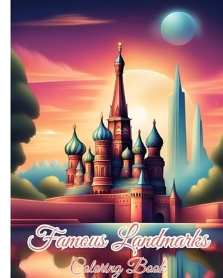 Famous Landmarks Coloring Book For Adults: Map of the World Continents featuring Country Border, Capitals, World Landmarks by Nguyen, Thy