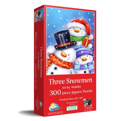 Three Snowmen 300 PC Puzzle by Makiko