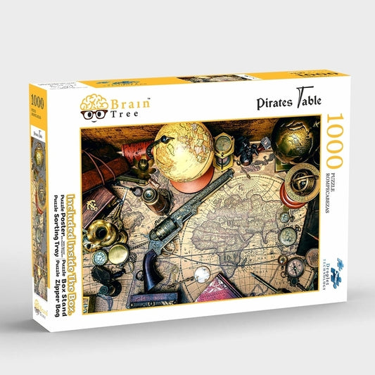 Brain Tree - Pirates Table 1000 Piece Puzzle for Adults: With Droplet Technology for Anti Glare & Soft Touch by Brain Tree Games LLC