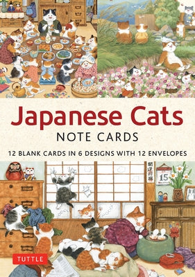 Japanese Cats - 12 Blank Note Cards: In 6 Original Illustrations by Setsu Broderick with 12 Envelopes in a Keepsake Box by Broderick