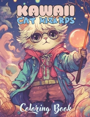 Kawaii Wizard Cat Coloring Book: Adorable cat learning magic, Coloring Book for all ages by Griffin, Good Luck