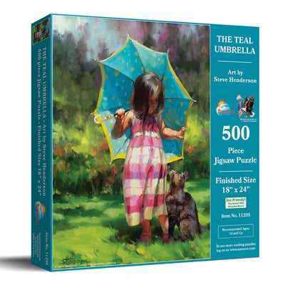 The Teal Umbrella 500 PC Puzzle by Henderson, Steve