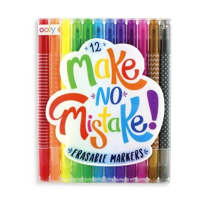 Make No Mistake! Erasable Markers - Set of 12 by Ooly