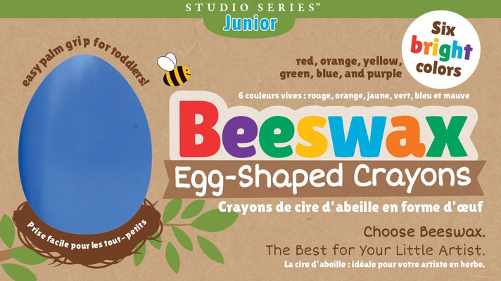 Studio Series Junior Beeswax Egg-Shaped Crayons (6 Colors) by Peter Pauper Press Inc