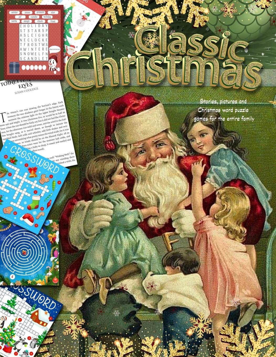 Classic Christmas Stories, pictures and Christmas word puzzle games for the entire family Series: christmas for the family - Large Print