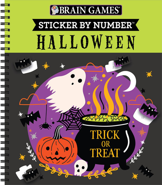 Brain Games - Sticker by Number: Halloween (Trick or Treat Cover): Volume 2 (Brain Games - Sticker by Number)