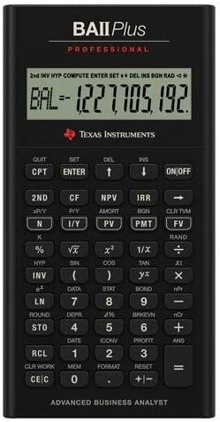 Texas Instruments Professional Ba II Pro 10 Digit Financial Calculator [With Battery]