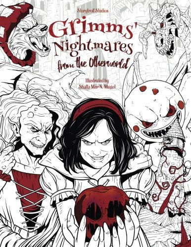 Grimms' Nightmares from the Otherworld: Adult Coloring Book (Horror, Halloween, Classic Fairy Tales, Stress Relieving) - Large Print