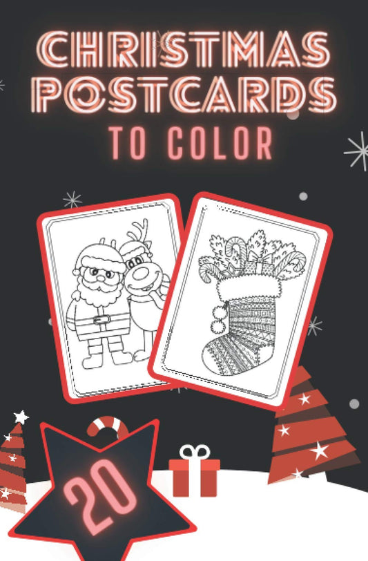 Christmas Postcards to Color: Gift for Family and Friends Handmade Tear-Out Coloring Cards Create Your Own Blessings Book for Adults and Kids