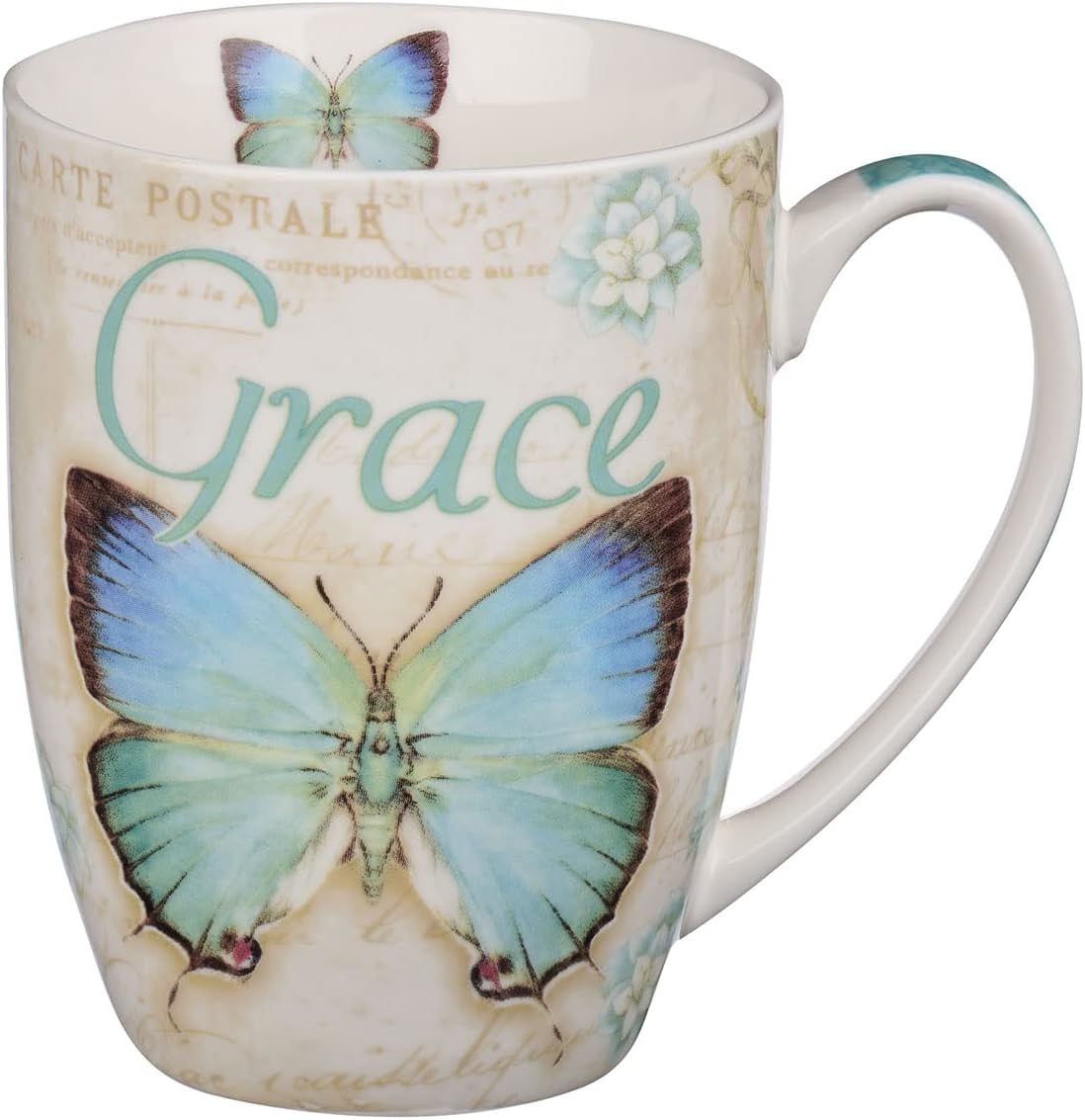 Botanic Butterfly Blessings Blue Grace Mug - Ephesians 2:8