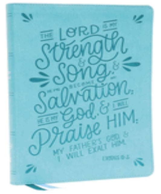 Nkjv, Thinline Bible, Verse Art Cover Collection, Leathersoft, Teal, Red Letter, Comfort Print: Holy Bible, New King James Version