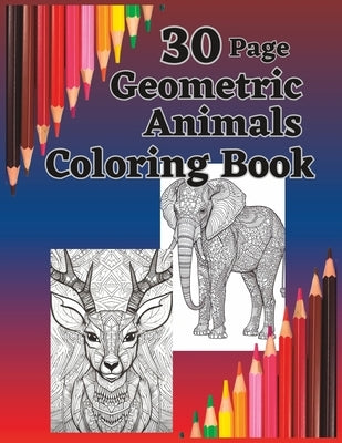 30 Page Geometric Animals Coloring Book by Listings, Print