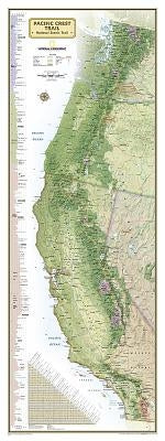 National Geographic: Pacific Crest Trail Wall Map in Gift Box Wall Map (18 X 48 Inches) by National Geographic Maps