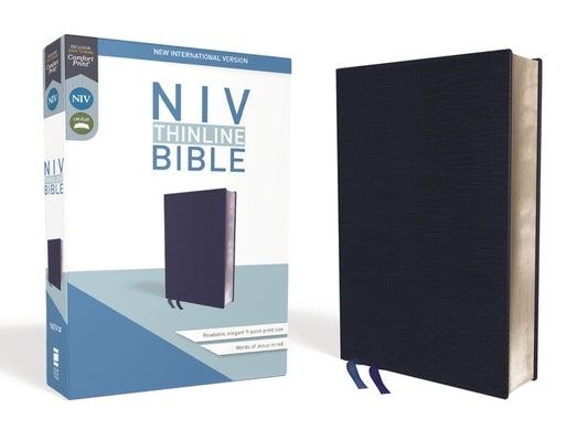 NIV, Thinline Bible, Bonded Leather, Navy, Red Letter Edition by Zondervan