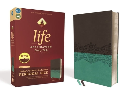 Niv, Life Application Study Bible, Third Edition, Personal Size, Leathersoft, Gray/Teal, Red Letter Edition by Zondervan