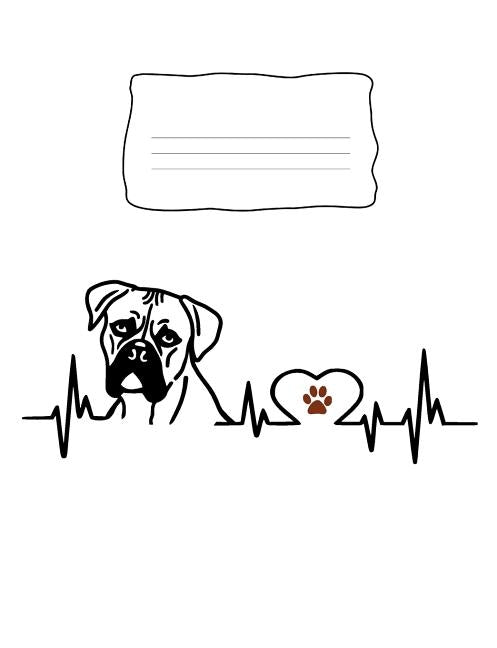 Composition Notebook: Boxer Dog Heartbeat EKG Heart Line by Rainbow Cloud Press