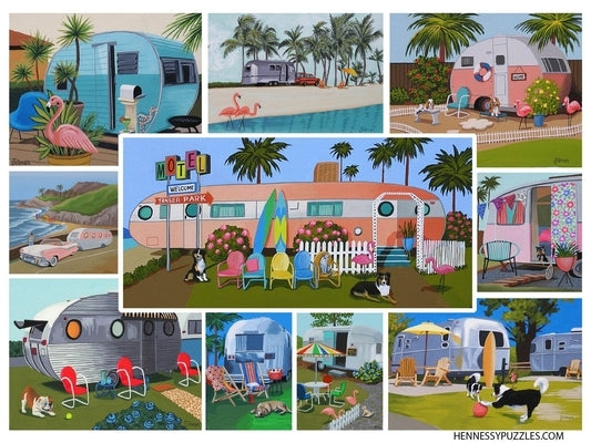 Vintage Trailer Jigsaw Puzzle by Hennessy John F