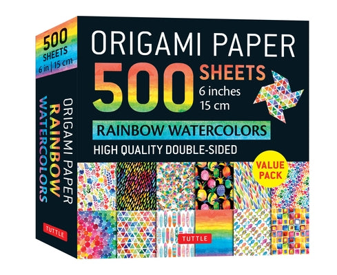 Origami Paper 500 Sheets Rainbow Watercolors 6 (15 CM): Tuttle Origami Paper: High-Quality Double-Sided Origami Sheets Printed with 12 Different Desig by Tuttle Publishing