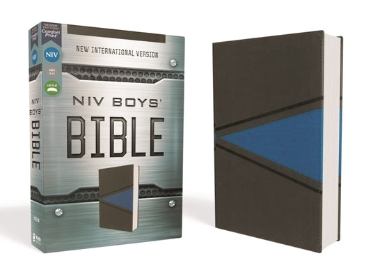 Niv, Boys Bible, Leathersoft, Gray/Blue, Comfort Print by Zondervan