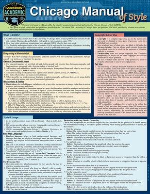 Chicago Manual of Style Guidelines: Quickstudy Laminated Guide by Gobble, Maryanne
